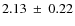 $2.13~\pm~0.22$