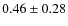 $0.46\pm0.28$