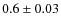 $0.6\pm0.03$