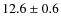 $12.6\pm0.6$