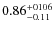 $\rm0.86_{-0.11}^{+0106}$