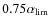 $0.75 \alpha _{\rm lim}$