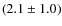 $(2.1\pm1.0)$