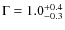 $\Gamma = 1.0_{-0.3}^{+0.4}$