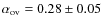 $\alpha_{\rm ov} = 0.28\pm0.05$
