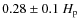 $0.28\pm0.1~H_{\rm p}$