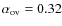 $\alpha_{\rm ov} = 0.32$