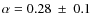 $\alpha = 0.28~\pm~0.1$