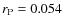 $r_{\rm P}=0.054$