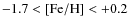 $-1.7< [{\rm Fe/H}] < +0.2$