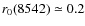 $r_{0}(8542) \simeq 0.2$
