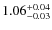 $\rm 1.06^{+0.04}_{-0.03}$