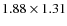 $1.88\times 1.31$