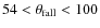 $54<\theta_{{\rm fall}}<100$