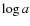$\log a$