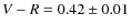 $V-R=0.42\pm 0.01$
