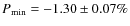 ${P}_{\min}=-1.30\pm 0.07\%$