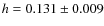 ${h}=0.131\pm 0.009$