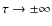 $\tau \to \pm\infty$