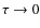 $\tau \to 0$