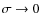 $\sigma \to 0$