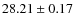 $28.21\pm 0.17$