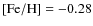 $\rm [Fe/H]=-0.28$