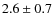 $2.6\pm 0.7$