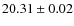 $20.31\pm{0.02}$