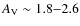 $A_{\rm V} \sim 1.8{-}2.6$