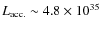 $L_{\rm acc.} \sim 4.8\times 10^{35}$