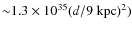 ${\sim} 1.3\times 10^{35} (d/9\ {\rm kpc})^2)$