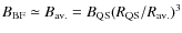 $B_{\rm BF} \simeq B_{\rm av.} = B_{\rm QS} (R_{\rm QS}/R_{\rm av.})^3$