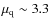 $\mu_{\rm q}\sim 3.3$