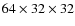 $64\times32\times32$