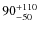 $90^{\rm +110}_{-50}$
