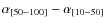 $\alpha_{[50-100]}-\alpha_{[10-50]}$