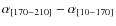 $\alpha_{[170-210]}-\alpha_{[10-170]}$