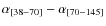 $\alpha_{[38-70]}-\alpha_{[70-145]}$