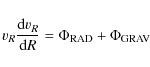 \begin{displaymath}v_R\frac{{\rm d}v_R}{{\rm d}R}=\Phi_{\rm RAD}+\Phi_{\rm GRAV}
\end{displaymath}