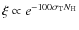 $\xi\propto e^{-100\sigma_{\rm T} N_{\rm H}}$
