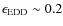 $\epsilon_{\rm EDD}\sim0.2$