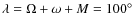 $\lambda=\Omega+\omega+M=100\hbox{$^\circ$ }$