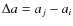 $\Delta a = a_j-a_i$