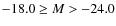 $-18.0 \geq M > -24.0$