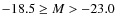 $-18.5 \geq M > -23.0$