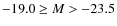 $-19.0 \geq M > -23.5$