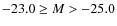 $-23.0 \geq M > -25.0$