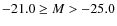 $-21.0 \geq M > -25.0$