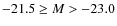 $-21.5 \geq M > -23.0$